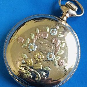 Antique 1912 Elgin Illinois 14k Gold & Gold-filled Pocket Watch Runs